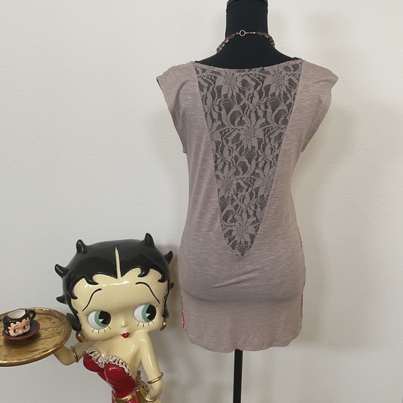 INC Paisley Bottom & Lace Back design Top. Size M - Picture 3 of 7